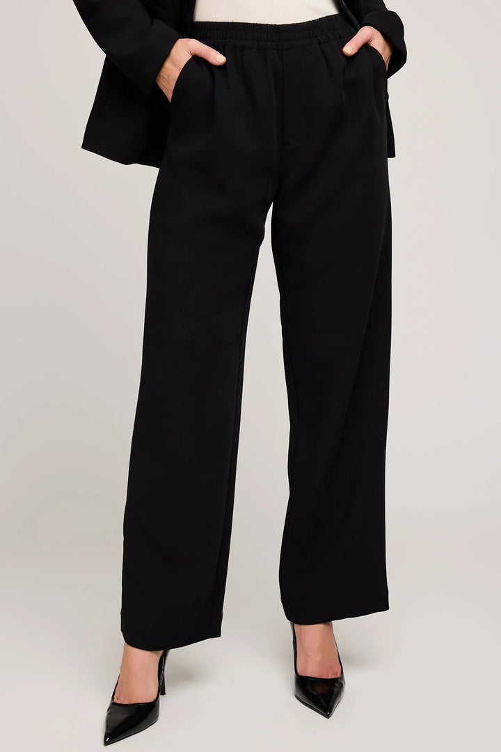 pull on style pant featuring slash pockets and an elasticated waistband