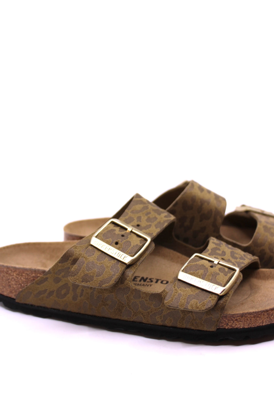 Birkenstock Arizona Sandal in Leo Khaki – Narrow Fit
