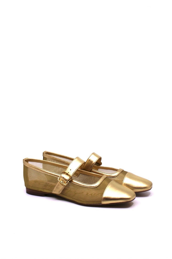 Sam Edelman Miranda Mary Jane in Gold Mesh