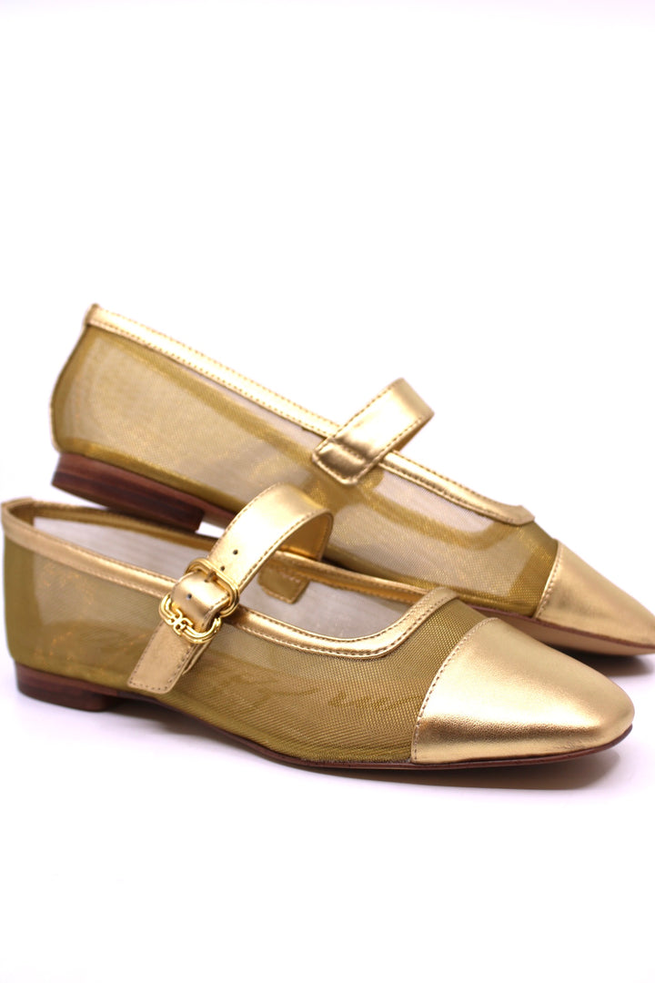 Sam Edelman Miranda Mary Jane in Gold Mesh