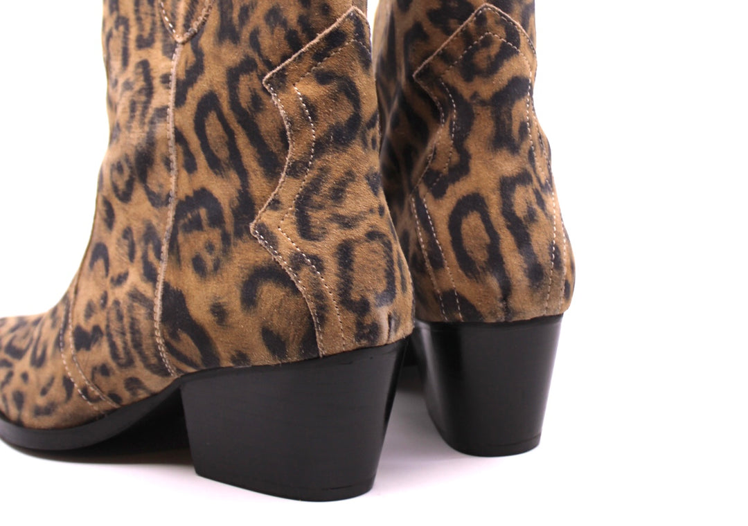 Free People Cat Nap Cowboy Boot Leopard Suede