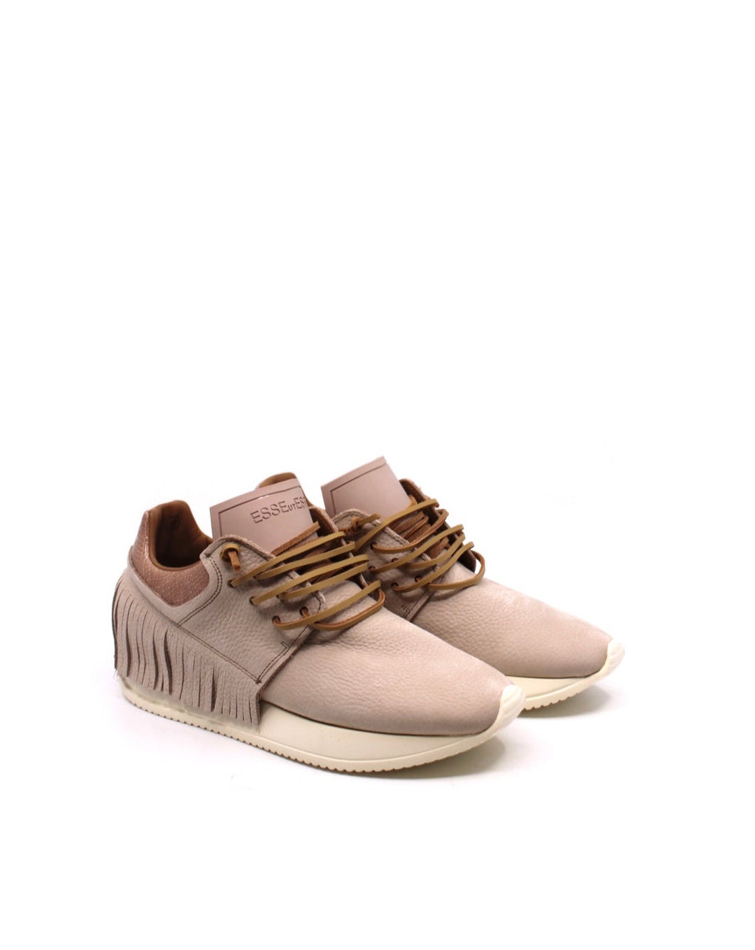 Esseutesse Oyster Leather Fringe Sneaker - Dear Lucy
