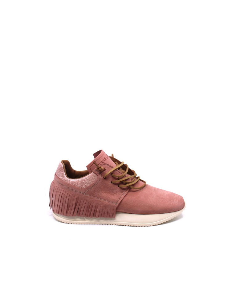 Esseutesse Blush Leather Fringe Sneaker - Dear Lucy