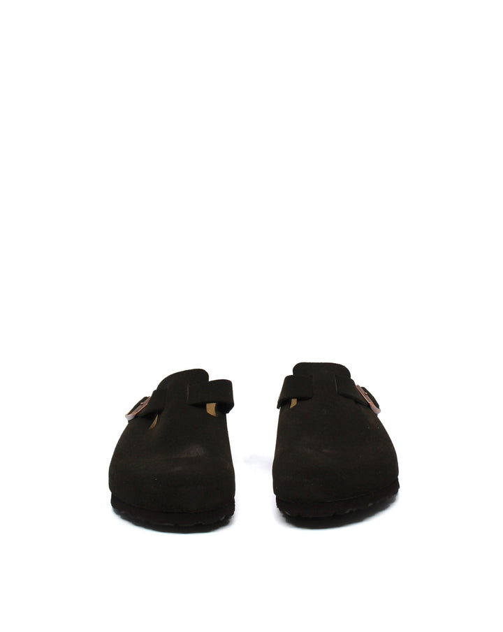 Birkenstock Boston Mocha Suede Soft Footbed Narrow - Dear Lucy