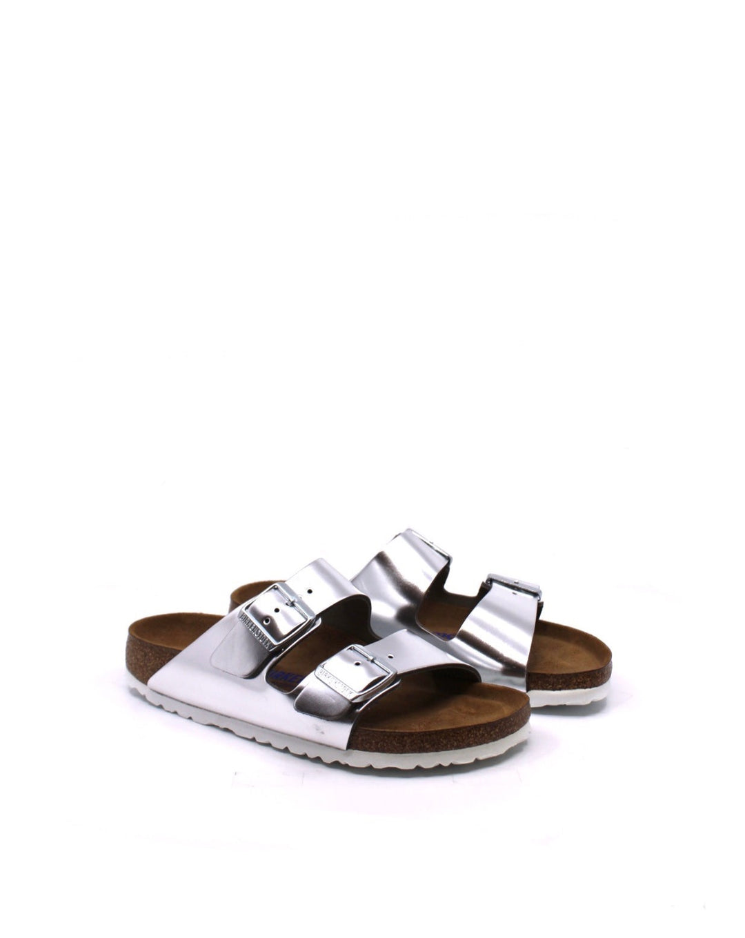 Birkenstock Arizona Metallic Silver Leather Soft Footbed Narrow - Dear Lucy