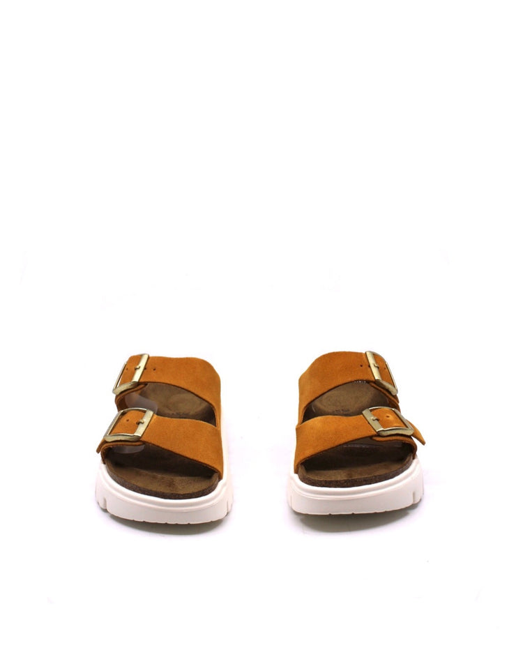 Birkenstock Arizona Chunky Apricot Suede Narrow - Dear Lucy
