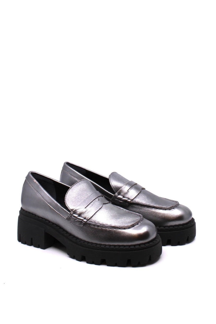 Free People Lyra Lug Sole Loafer Pewter - Dear Lucy