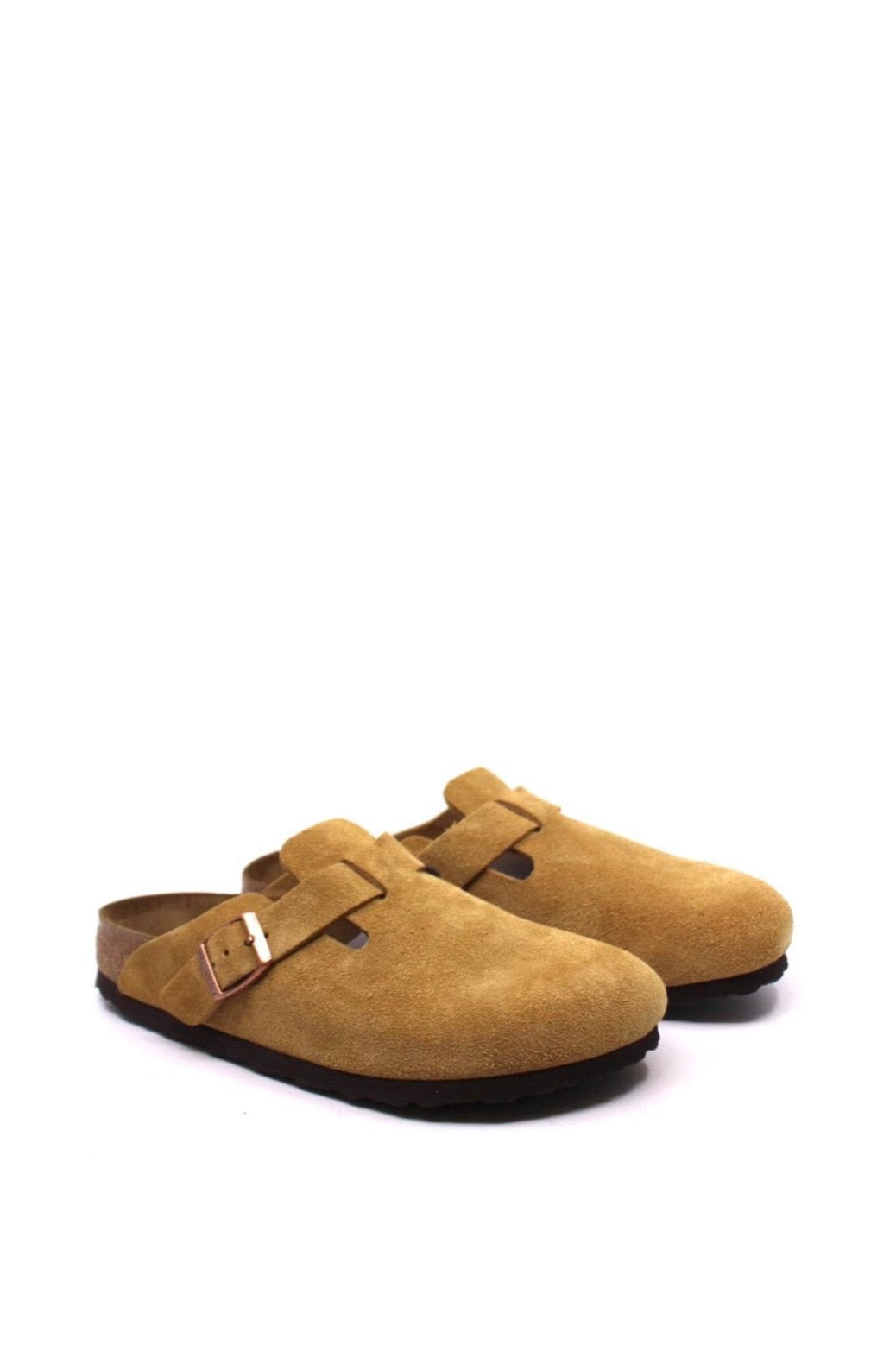 Birkenstock Boston Suede Leather Latte Cream Narrow - Dear Lucy