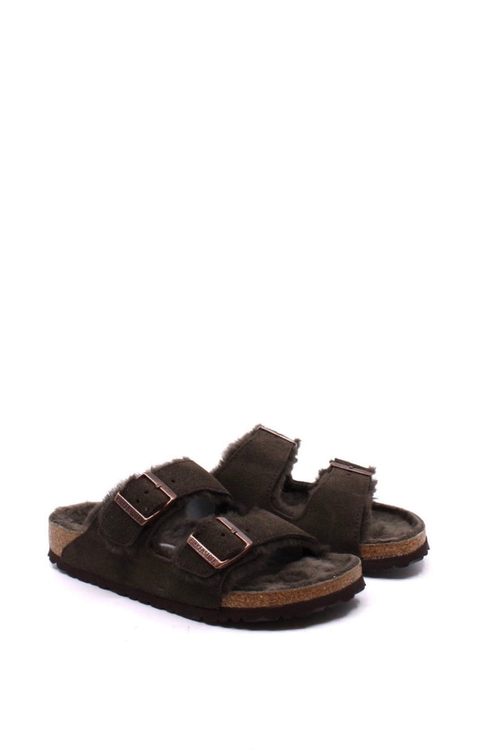 Birkenstock Arizona Shearling Narrow Mocha - Dear Lucy