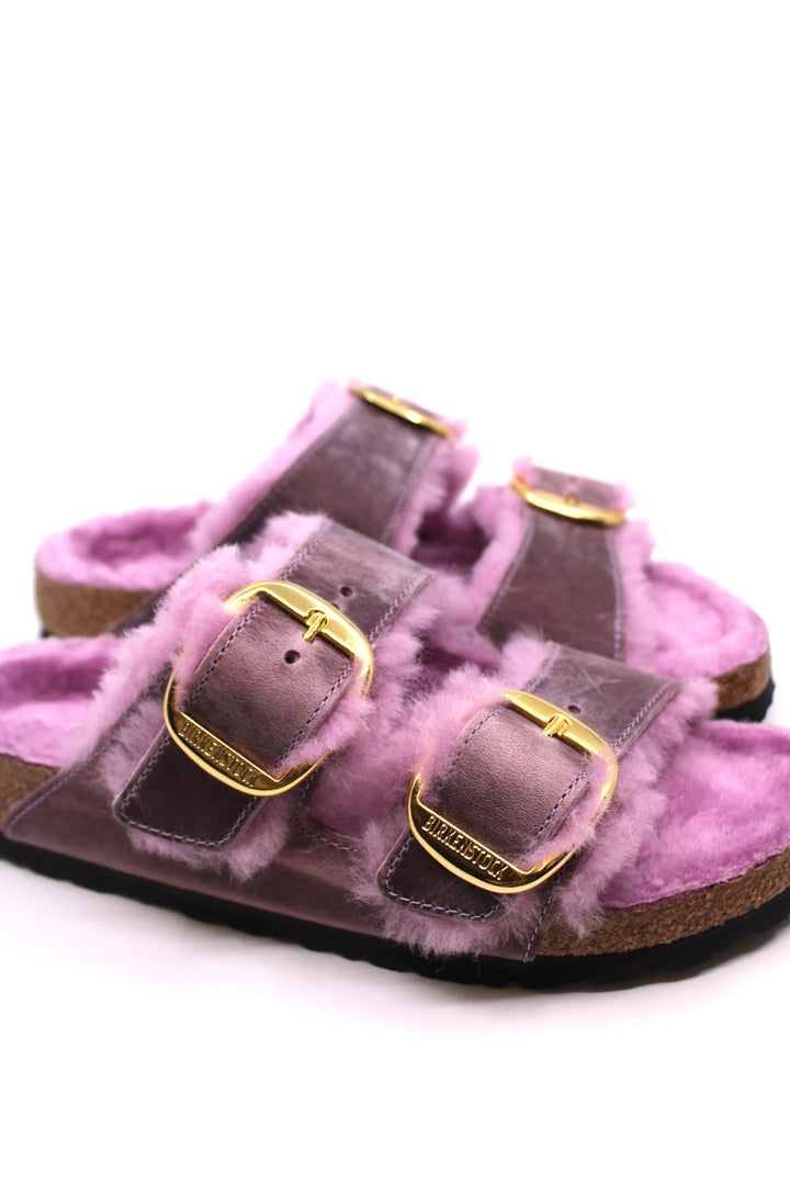 Birkenstock Arizona Big Buckle Shearling Lavender Narrow - Dear Lucy
