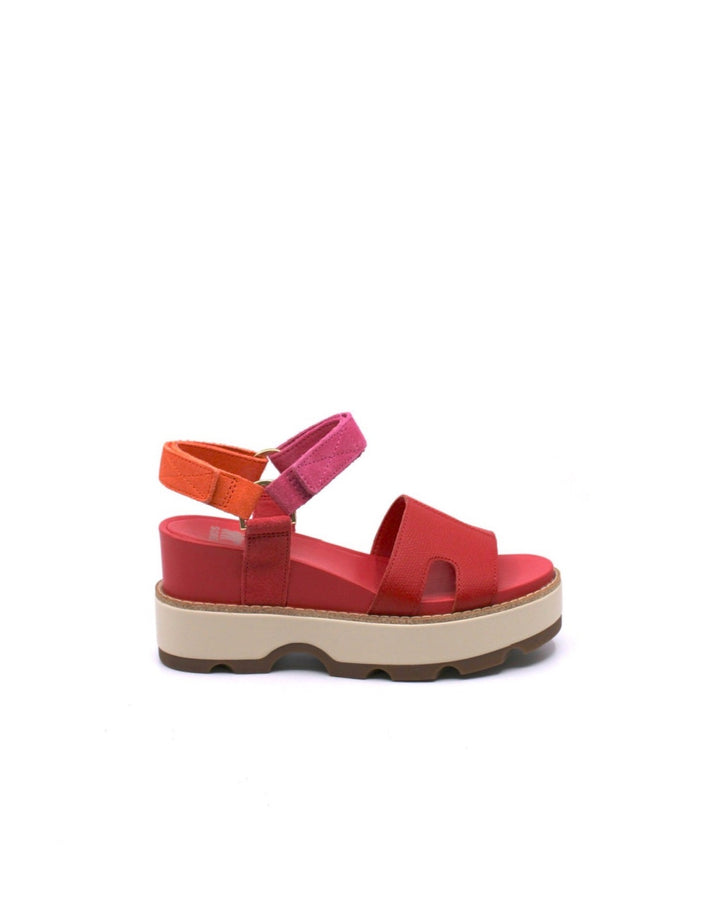 Sorel Joanie IV Ankle Strap Wedge Red Glo/Honey White - Dear Lucy