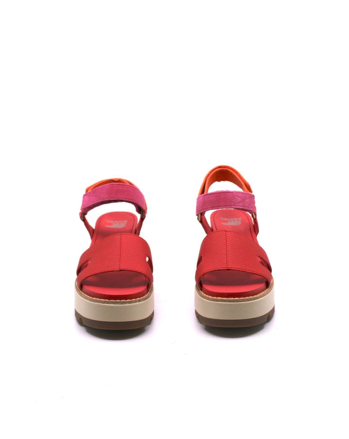 Sorel Joanie IV Ankle Strap Wedge Red Glo/Honey White - Dear Lucy