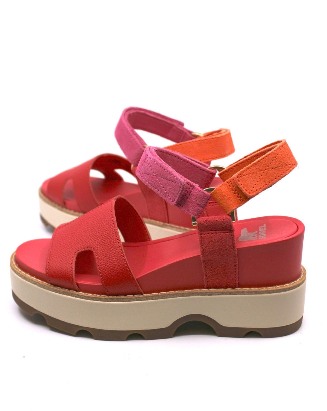 Sorel Joanie IV Ankle Strap Wedge Red Glo/Honey White - Dear Lucy