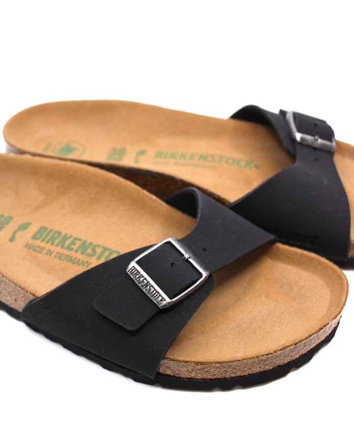 Birkenstock Madrid Vegan Black Narrow - Dear Lucy