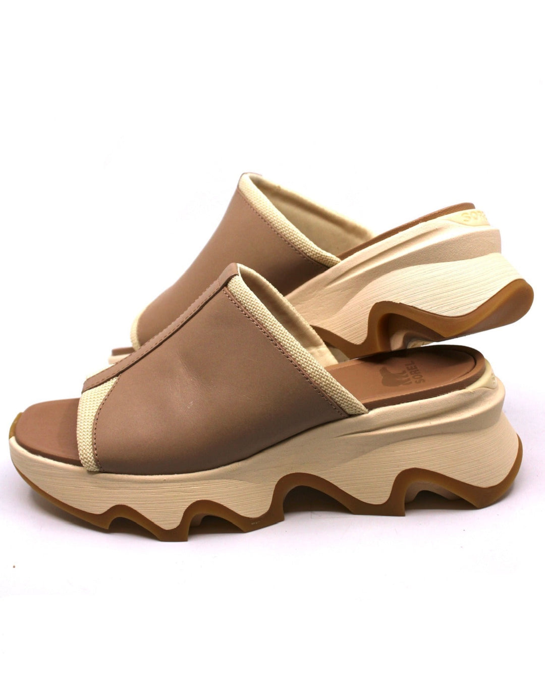 Sorel Kinetic Impact Slide High Sandal Honest Beige/Honey White - Dear Lucy