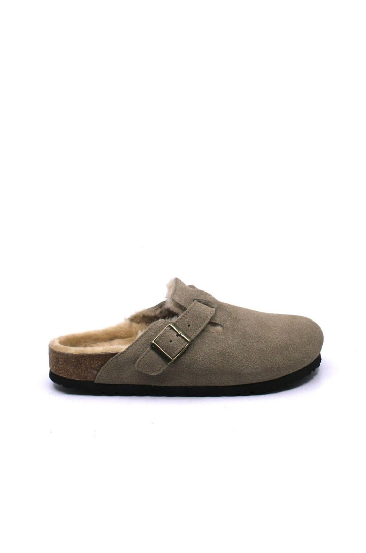 Birkenstock Boston Shearling Taupe/Sandcastle Narrow - Dear Lucy