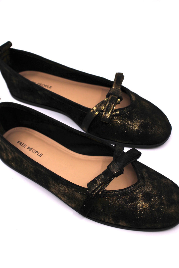 Free People Mania Bow Flat Bronze Age Metallic - Dear Lucy