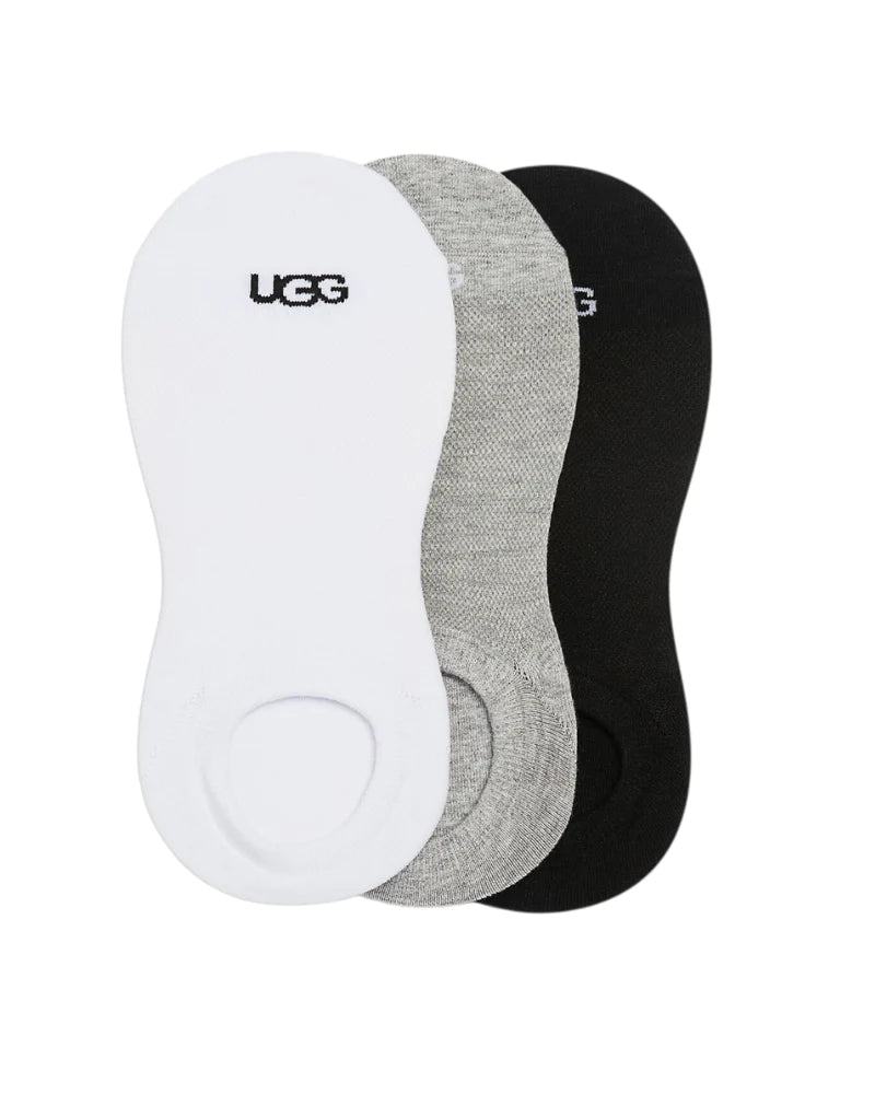 UGG® Stela No Show 3 Pack Socks White/Grey/Black - Dear Lucy