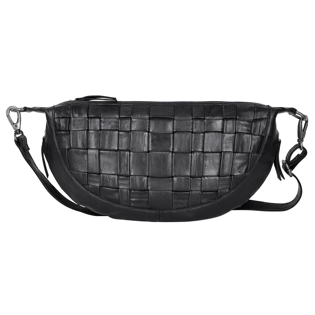 100% Full-grain leather handcrafted by artisans in South America and India. Every hide is unique so you will notice natural variations in the grain texture and shading which are hallmarks of high-quality. Designed for lefties and righties, can be worn as a sling, crossbody, or shoulder bag 1” wide adjustable crossbody strap, 20” max – 10”min drop Top zip entry with leather pull + 2 side zip pockets Interior features organizer with 4 credit card slots, 3 pen holders, zip pocket, and 2 open pockets Cotton Twi