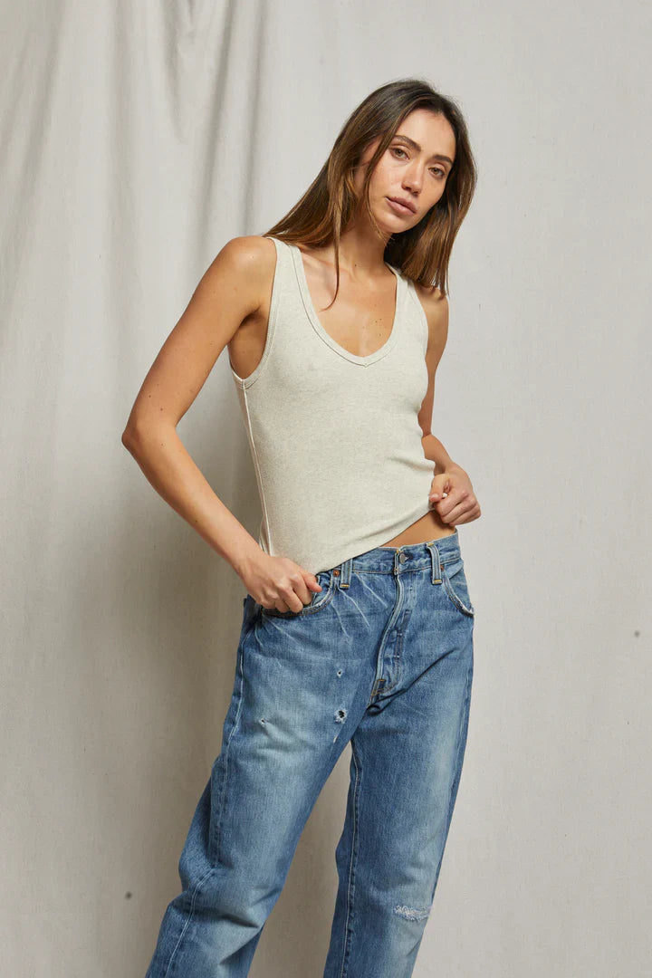 Perfectwhitetee Maria Tank in Oatmeal - Dear Lucy
