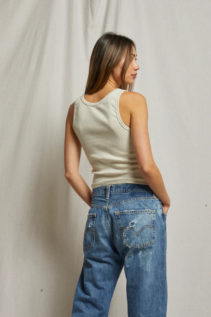 Perfectwhitetee Maria Tank in Oatmeal - Dear Lucy