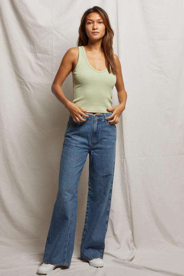 Perfectwhitetee Maria Tank in Pistachio - Dear Lucy