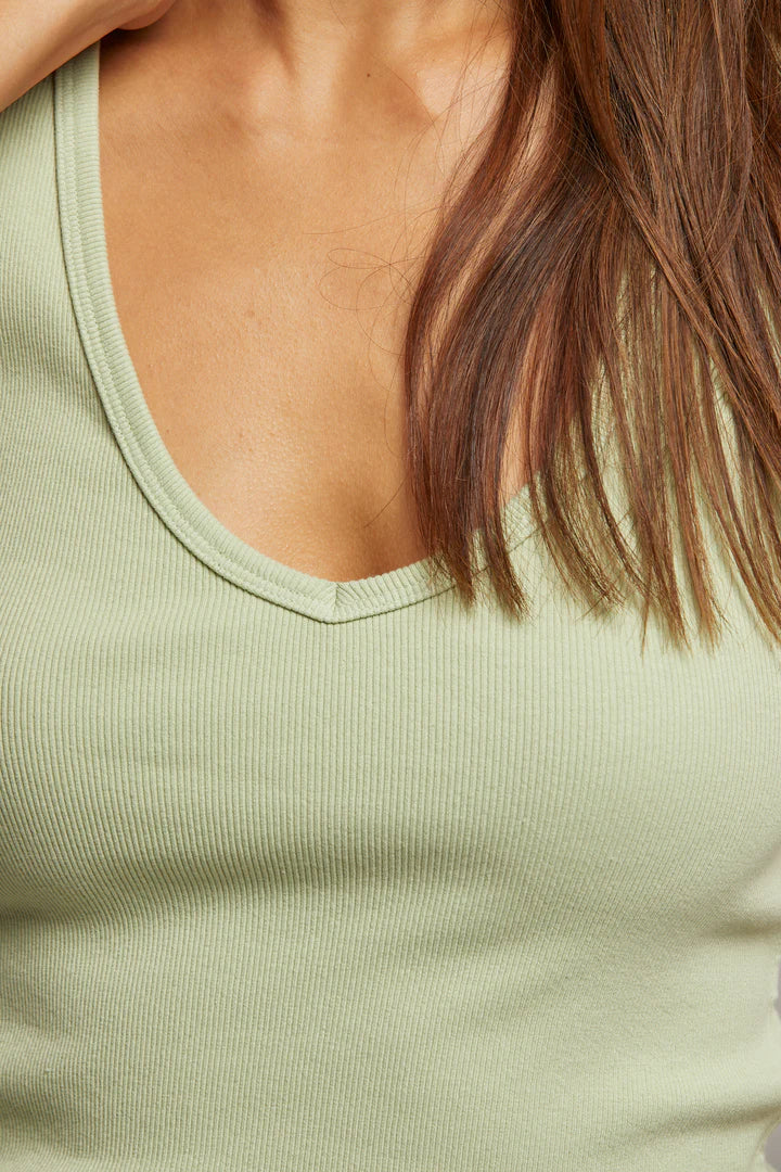 Perfectwhitetee Maria Tank in Pistachio - Dear Lucy