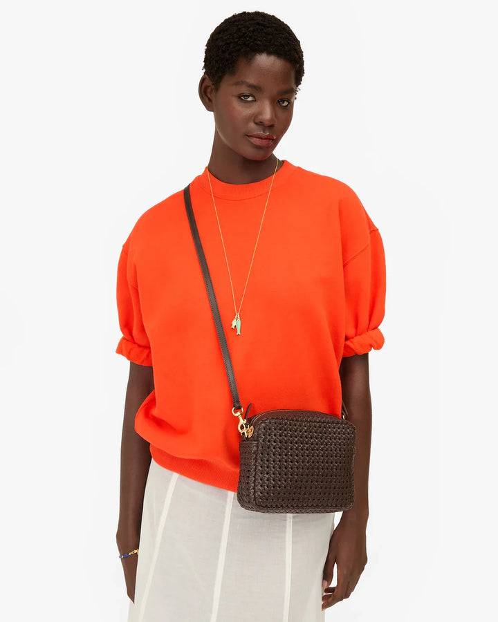 Clare V. Midi Sac – Chocolate Rattan