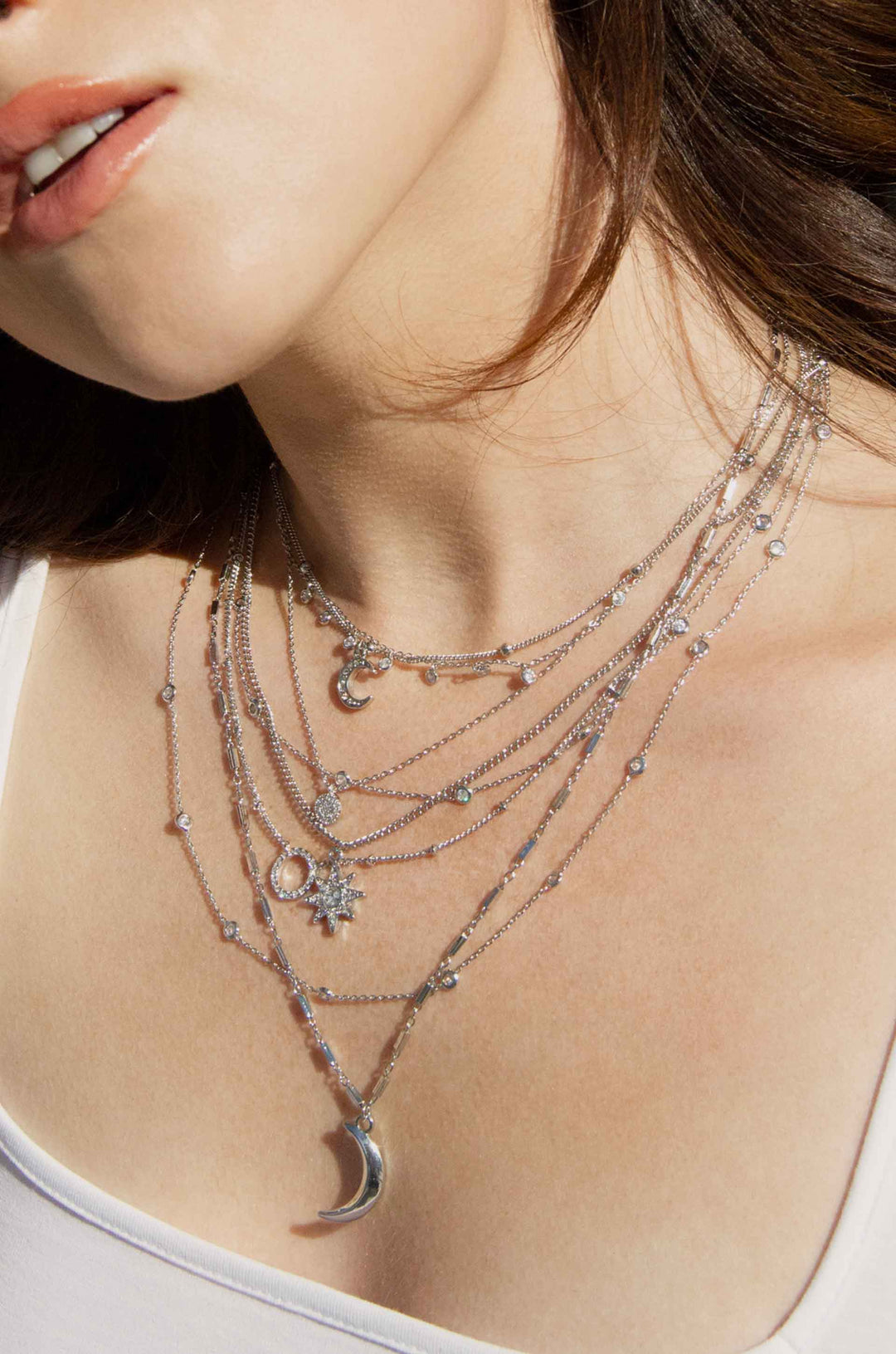 Monroe Crystal Strand Layered Necklace - Dear Lucy