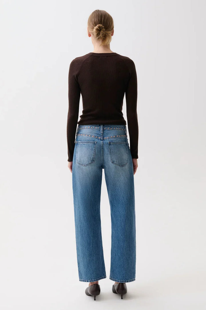 Pistola Lexi Mid Rise Bowed Straight Jean – Star Studded