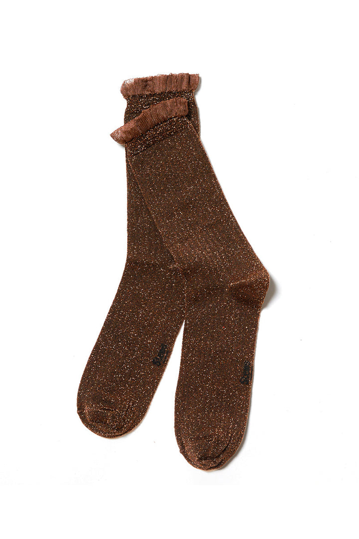 Stems Soft Ruffle Metallic Socks