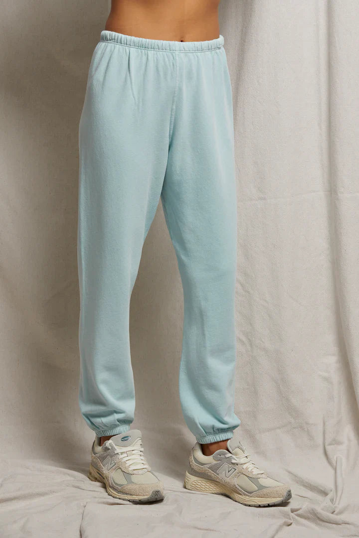 Perfectwhitetee Johnny French Terry Sweatpant in Iced Aqua - Dear Lucy