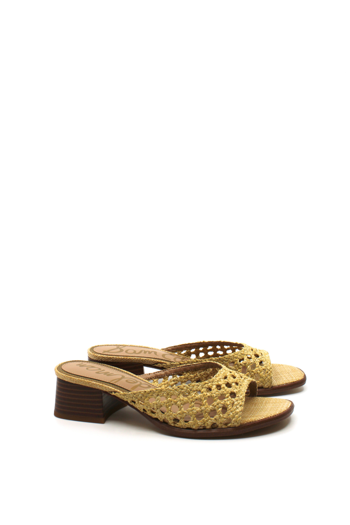 raffia open-toe sandals with wood  block heels 