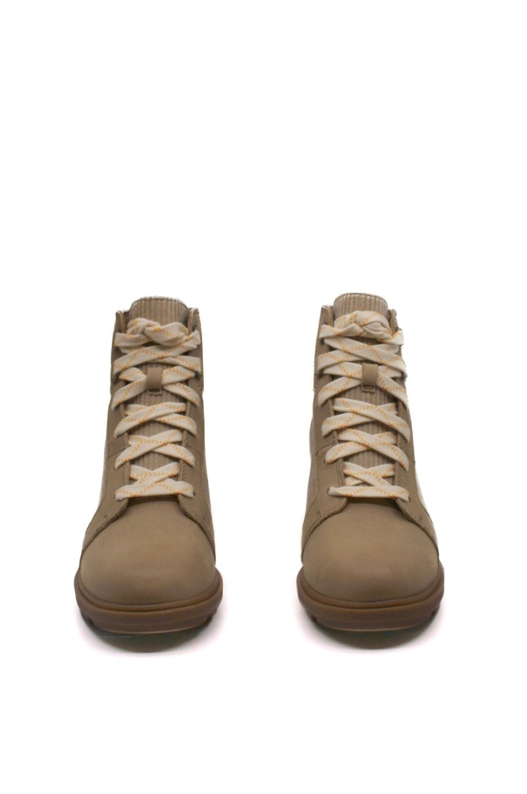 Sorel Evie II NW Lace Plus Dusty Tan/Gum - Dear Lucy waterproof all weather boot with quilted accents and full grain leather featuring laces and a built in wedge