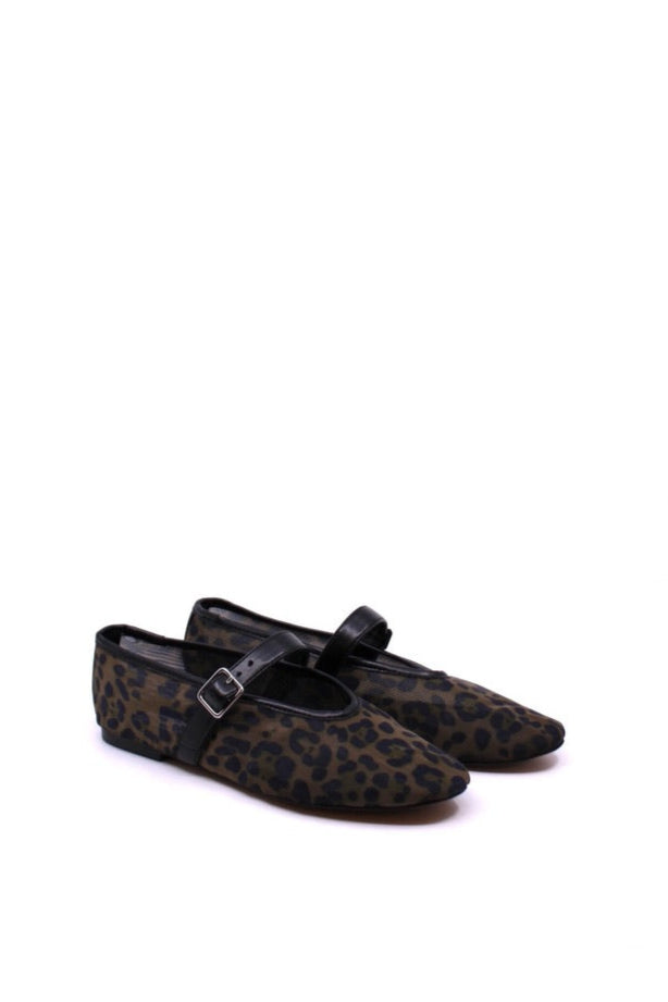Steve Madden Dreaming Leopard Mesh side view- Dear Lucy Get ready to strut your stuff with these sassy flats! The Dreaming Leopard Mesh slip-ons showcase a one-of-a-kind Mary Jane design and a chic square toe, ideal for spicing up any ensemble. Indulge in both comfort and style with these essential kicks.