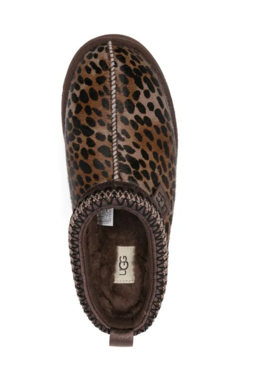Leopard print UGG slipper with platform sole 