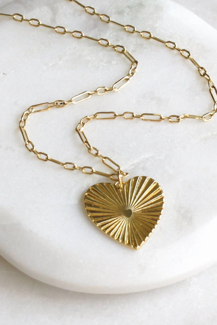 The Silver Wren Gold Heart Pendant Necklace - Dear Lucy