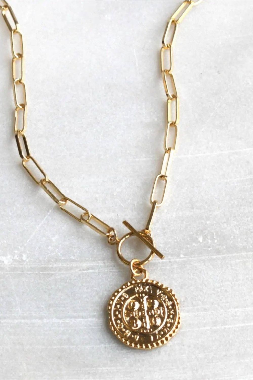 Silver Wren Gold Coin Toggle Necklace - Dear Lucy