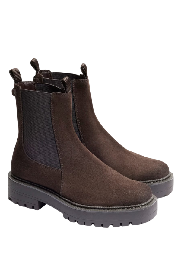 Sam Edelman Laguna Chelsea Boot in Brown Stone Suede - Dear Lucy