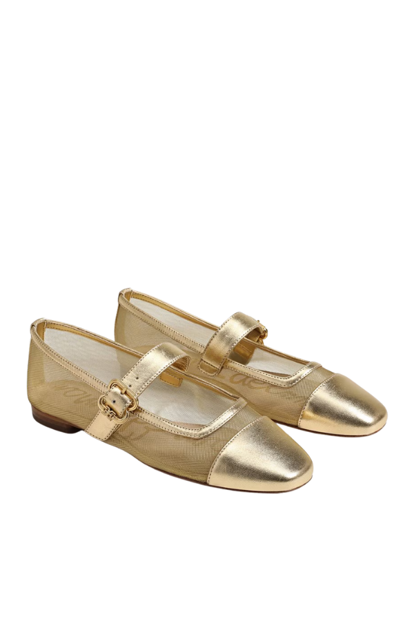 Sam Edelman Miranda Mary Jane in Gold Mesh - Dear Lucy