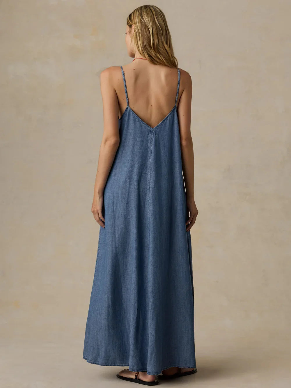 Faherty Tried & True Chambray Slip Dress