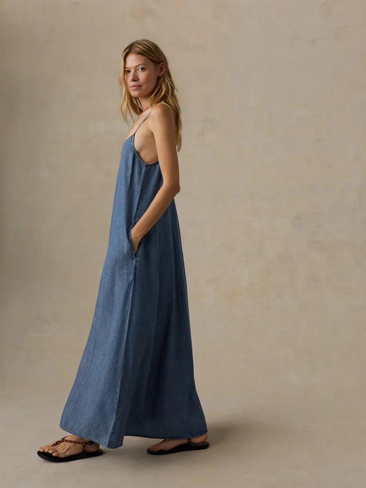 Faherty Tried & True Chambray Slip Dress