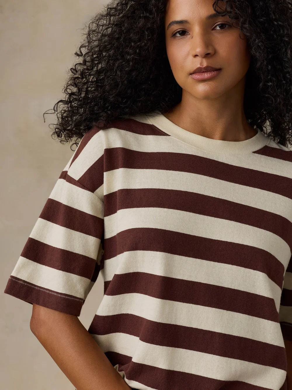Faherty Hemp Blend Vintage Tee – Espresso Stripe