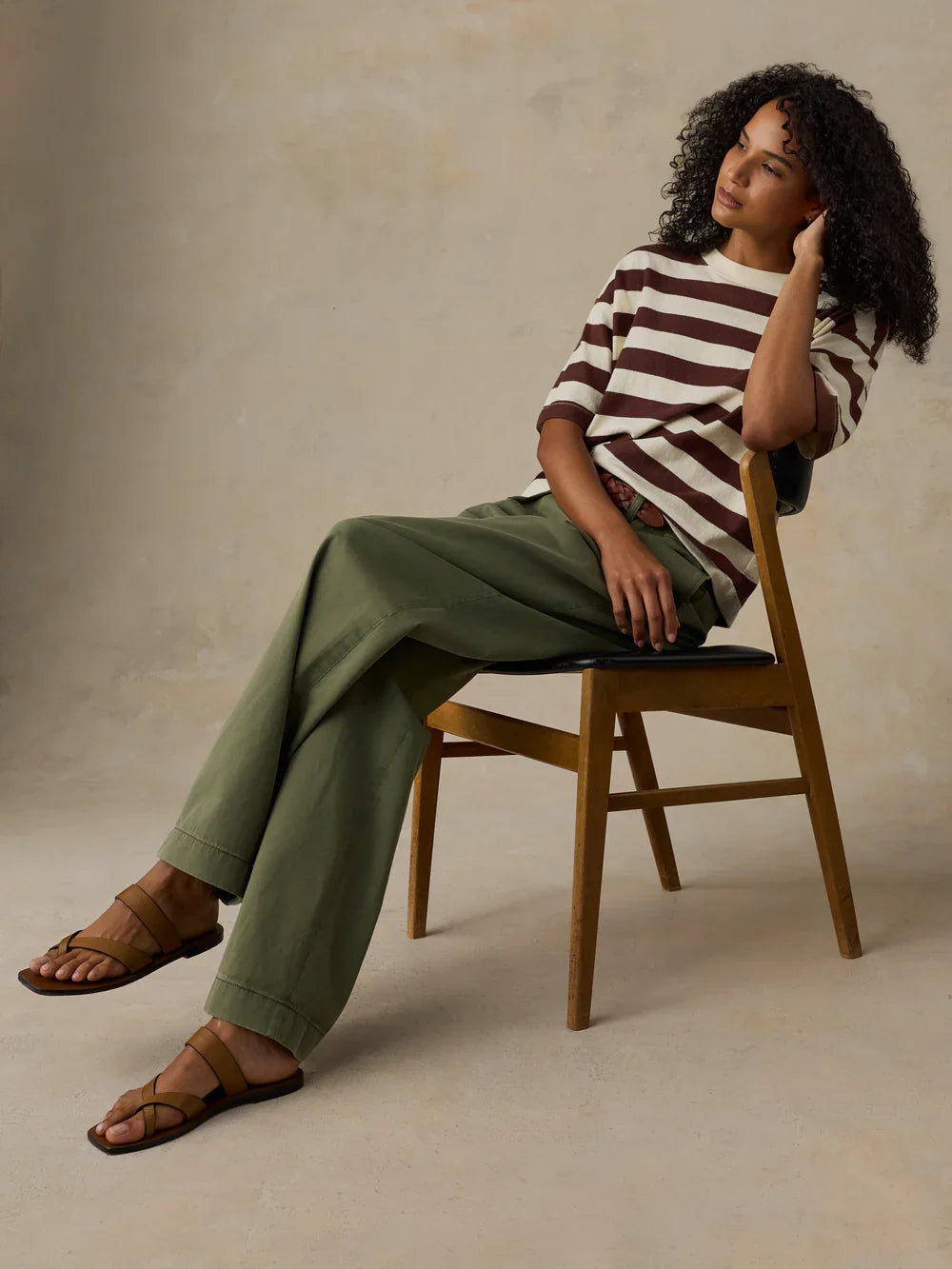Faherty Hemp Blend Vintage Tee – Espresso Stripe