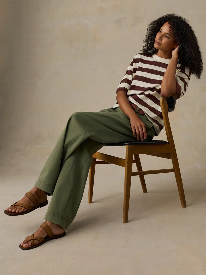Faherty Hemp Blend Vintage Tee – Espresso Stripe