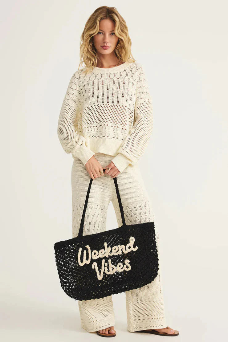Z Supply Woven Jute Tote Bag- Weekend Vibes - Dear Lucy