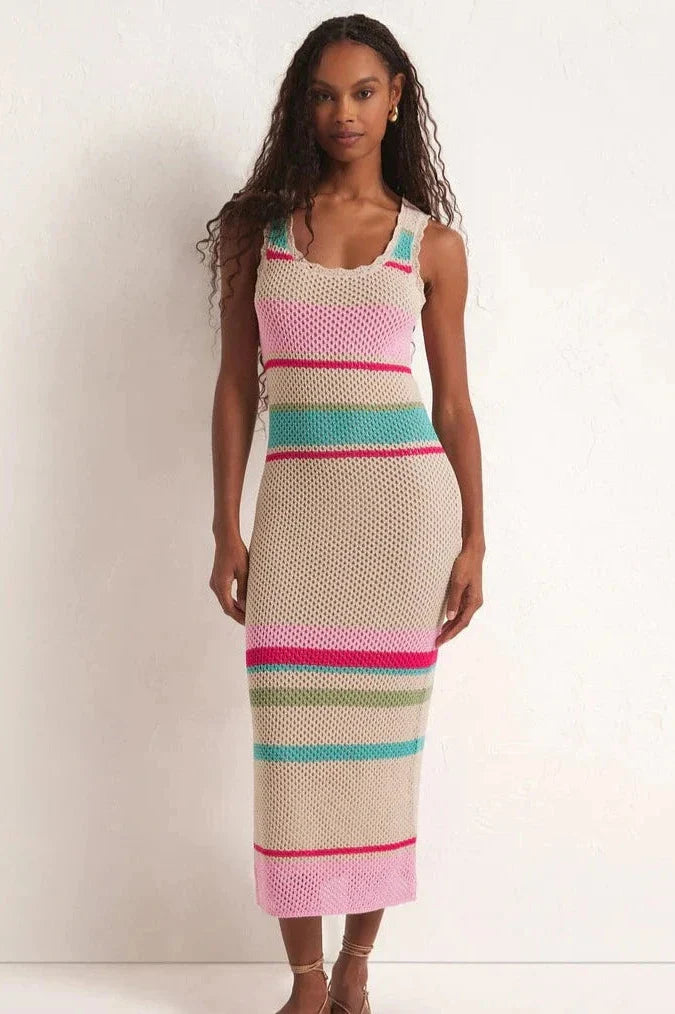 Z Supply Ibiza Stripe Sweater Dress Natural - Whim BTQ
