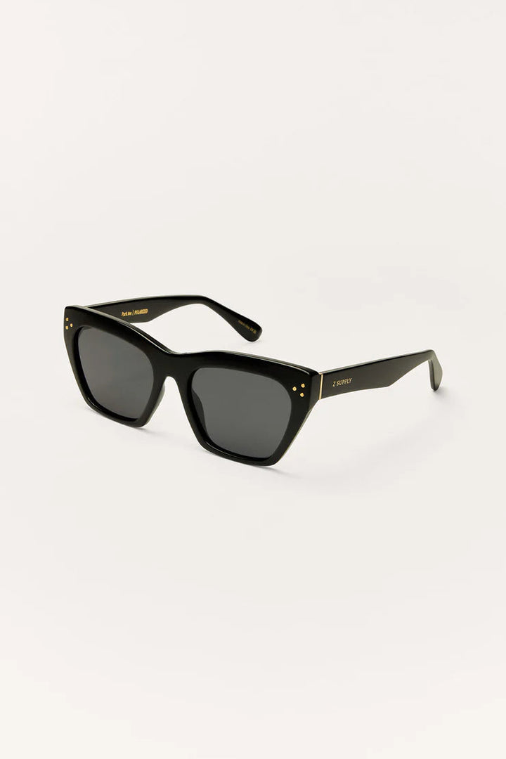Z Supply Park Ave Polarized Sunglasses - Polished Black/Grey Polarized - Dear Lucy
