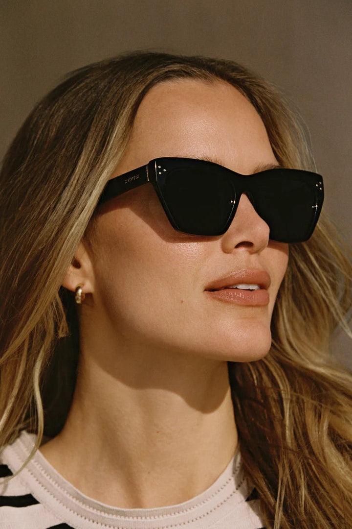 Z Supply Park Ave Polarized Sunglasses - Polished Black/Grey Polarized - Dear Lucy