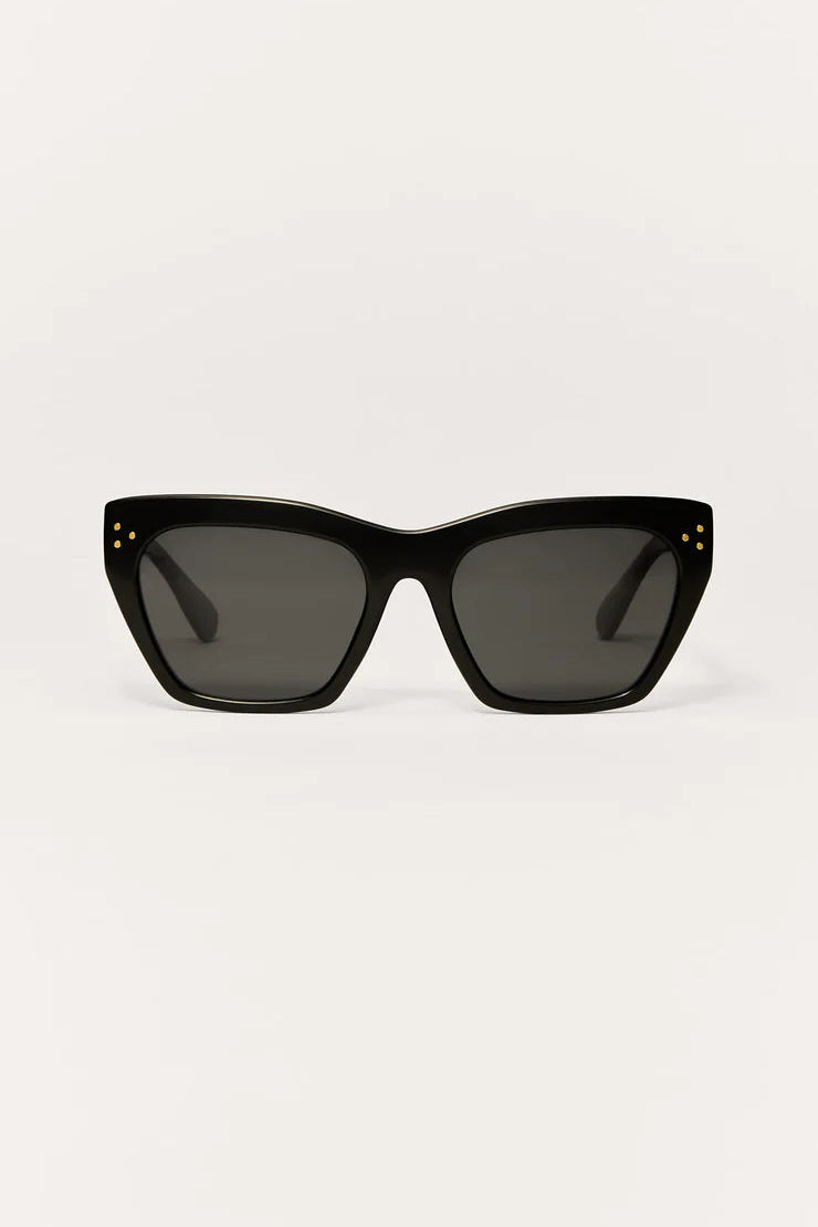 Z Supply Park Ave Polarized Sunglasses - Polished Black/Grey Polarized - Dear Lucy